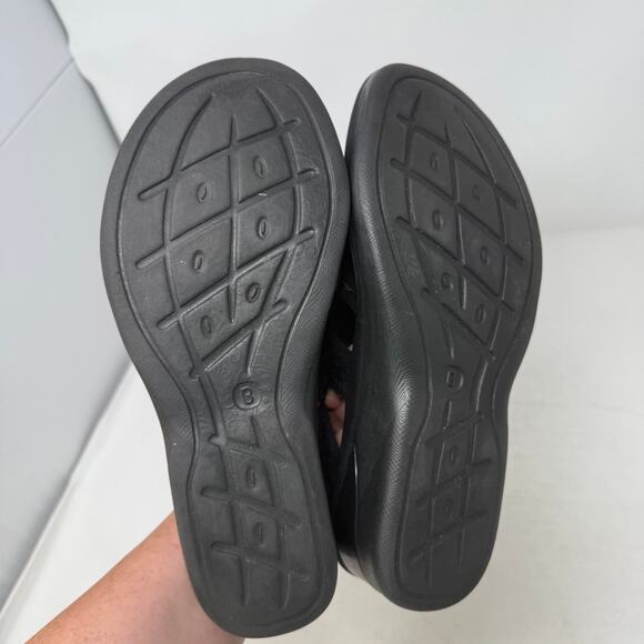 Bzees Comfort Sandals Size 8.5 Black Slip On Stretch Open Toe Walking Shoes - Picture 11 of 12